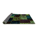 Sideview of Patchwork Turquoise Transitional Rug, abs2033turq