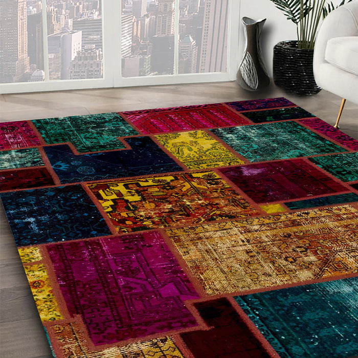 Machine Washable Abstract Coffee Brown Rug in a Family Room, wshabs2033