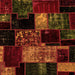 Square Patchwork Orange Transitional Rug, abs2033org