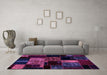 Machine Washable Patchwork Purple Transitional Area Rugs in a Living Room, wshabs2033pur