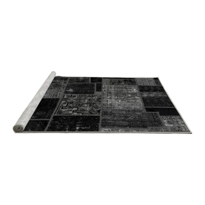 Sideview of Machine Washable Patchwork Gray Transitional Rug, wshabs2033gry