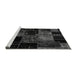 Sideview of Machine Washable Patchwork Gray Transitional Rug, wshabs2033gry