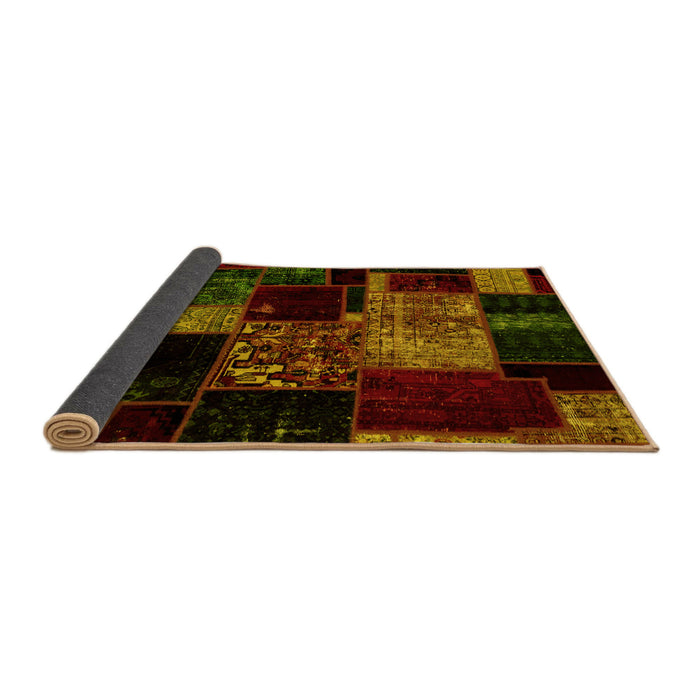 Sideview of Patchwork Yellow Transitional Rug, abs2033yw