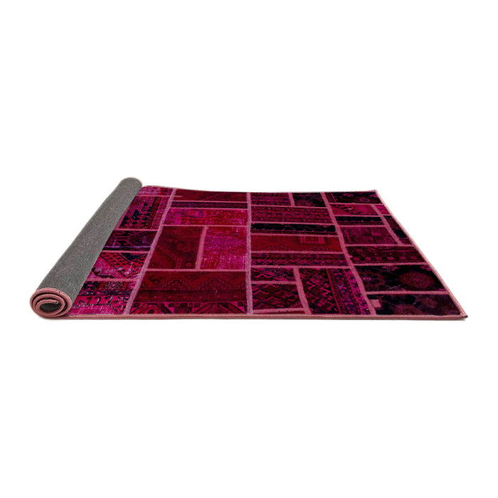 Sideview of Abstract Pink Violet Pink Modern Rug, abs2034