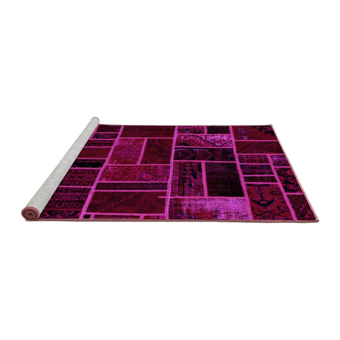 Sideview of Machine Washable Abstract Pink Modern Rug, wshabs2034pnk