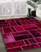 Machine Washable Abstract Pink Violet Pink Rug in a Family Room, wshabs2034