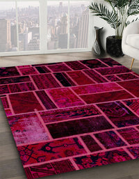 Abstract Pink Violet Pink Modern Rug, abs2034