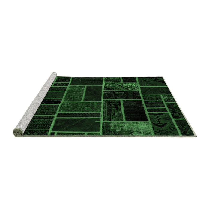 Sideview of Machine Washable Abstract Emerald Green Modern Area Rugs, wshabs2034emgrn