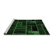 Sideview of Machine Washable Abstract Emerald Green Modern Area Rugs, wshabs2034emgrn