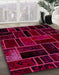 Abstract Pink Violet Pink Modern Rug in Family Room, abs2034