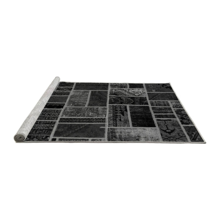 Sideview of Machine Washable Abstract Gray Modern Rug, wshabs2034gry