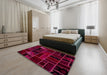 Abstract Pink Violet Pink Modern Rug in a Bedroom, abs2034