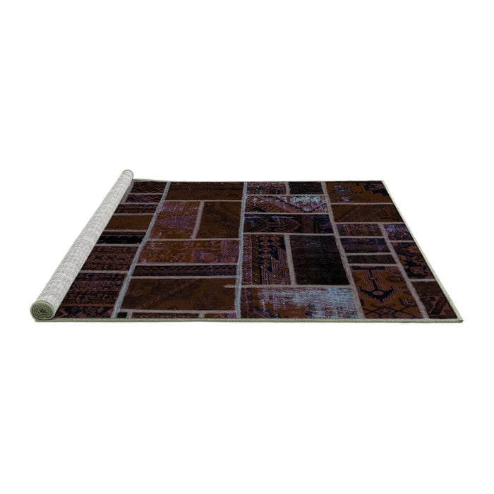 Sideview of Machine Washable Abstract Turquoise Modern Area Rugs, wshabs2034turq