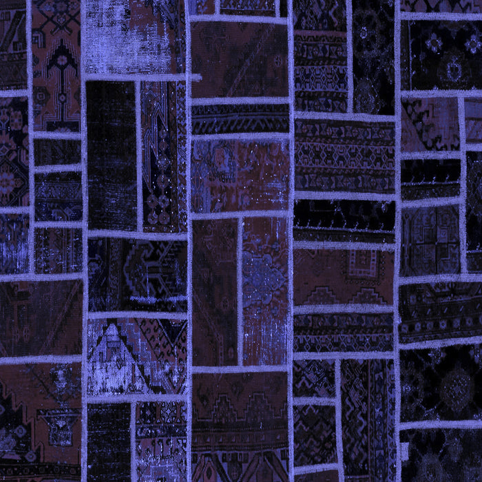 Square Abstract Blue Modern Rug, abs2034blu