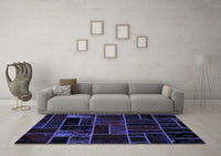 Machine Washable Abstract Blue Modern Rug, wshabs2034blu