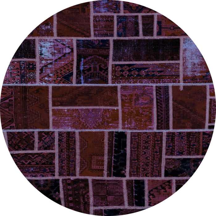 Round Abstract Light Blue Modern Rug, abs2034lblu