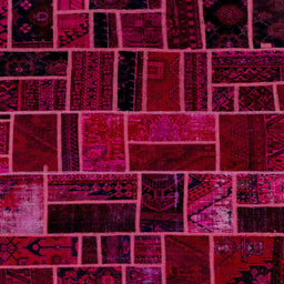 Square Machine Washable Abstract Pink Violet Pink Rug, wshabs2034