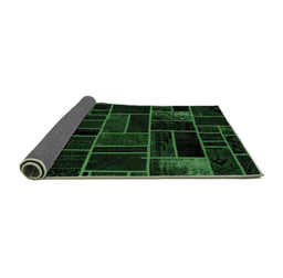 Sideview of Abstract Emerald Green Modern Rug, abs2034emgrn