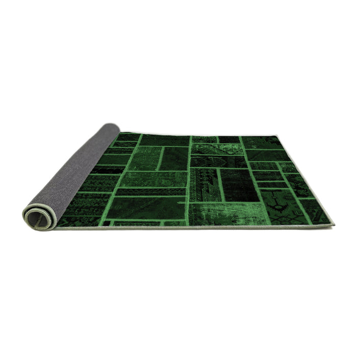 Sideview of Abstract Emerald Green Modern Rug, abs2034emgrn