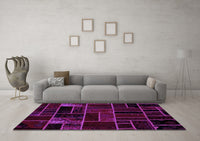 Machine Washable Abstract Purple Modern Rug, wshabs2034pur