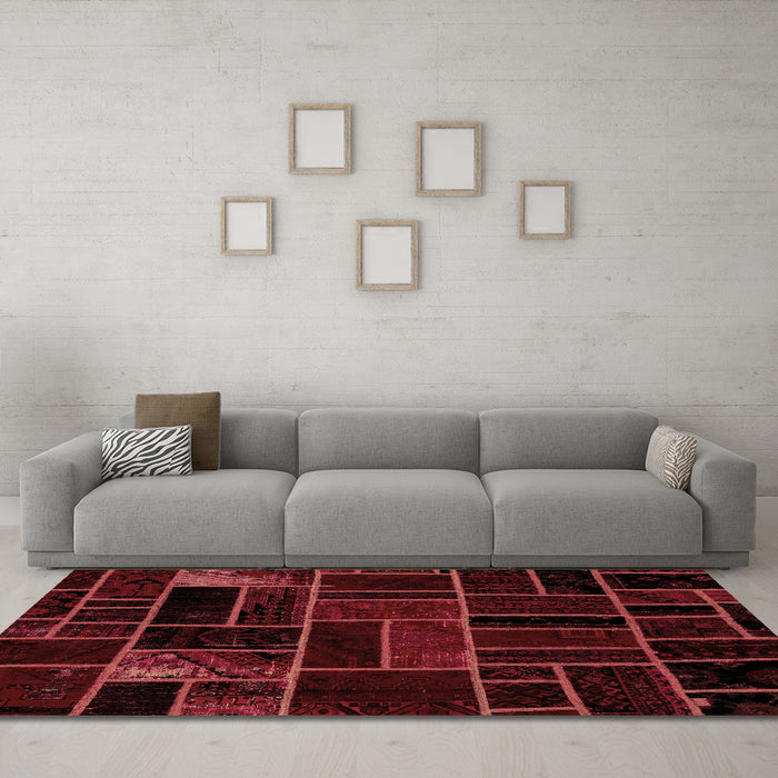 Machine Washable Abstract Brown Modern Rug in a Living Room,, wshabs2034brn