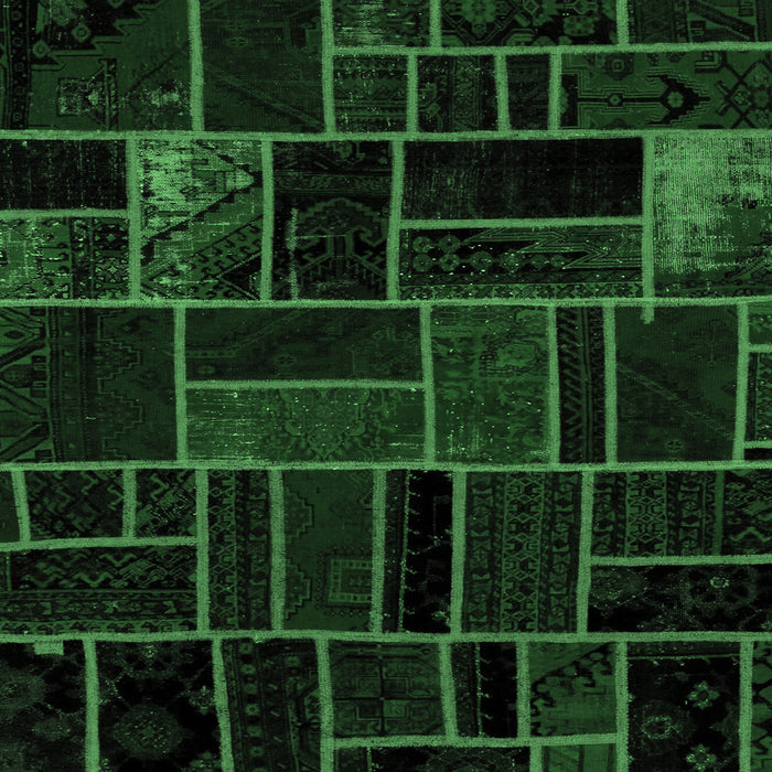 Square Machine Washable Abstract Emerald Green Modern Area Rugs, wshabs2034emgrn