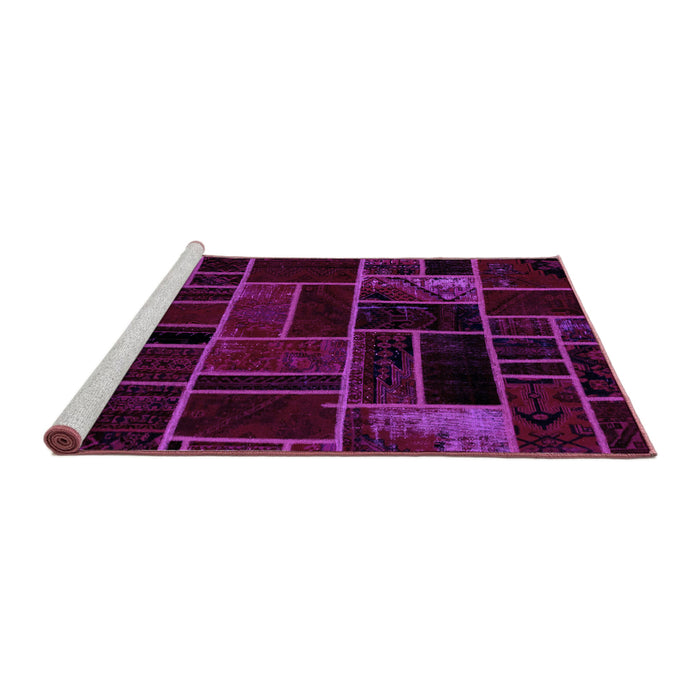 Sideview of Machine Washable Abstract Purple Modern Area Rugs, wshabs2034pur