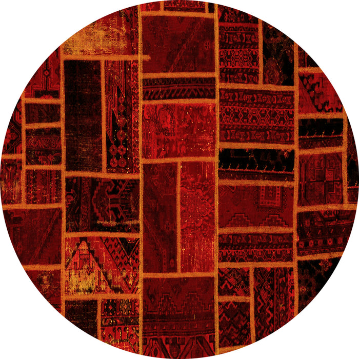 Round Machine Washable Abstract Yellow Modern Rug, wshabs2034yw