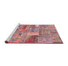 Sideview of Machine Washable Abstract Dark Salmon Pink Rug, wshabs2035