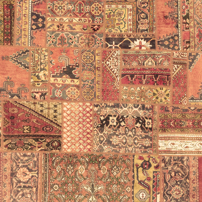 Machine Washable Patchwork Brown Transitional Rug, wshabs2035brn