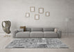 Machine Washable Patchwork Gray Transitional Rug in a Living Room,, wshabs2035gry