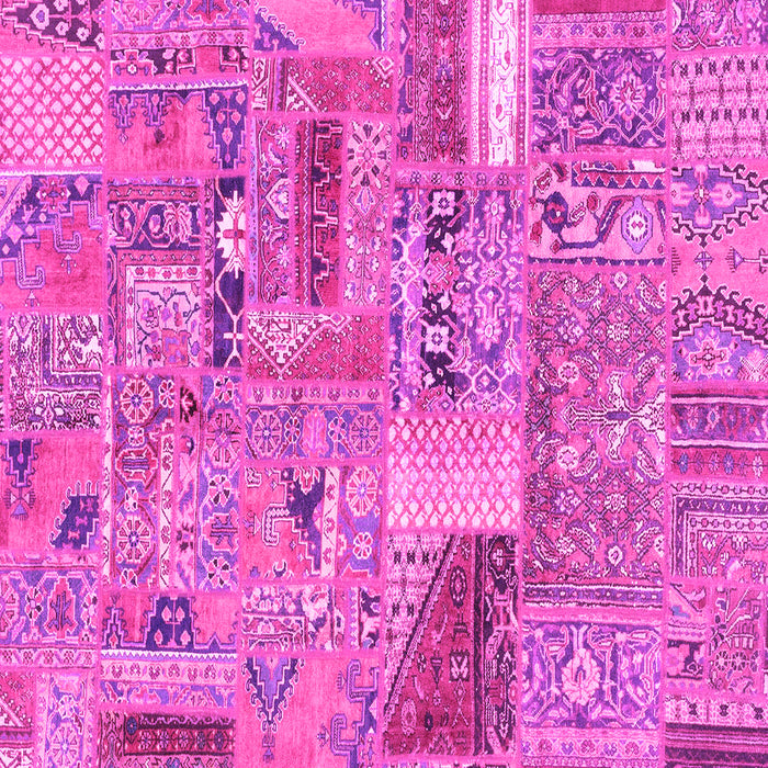 Square Patchwork Pink Transitional Rug, abs2035pnk