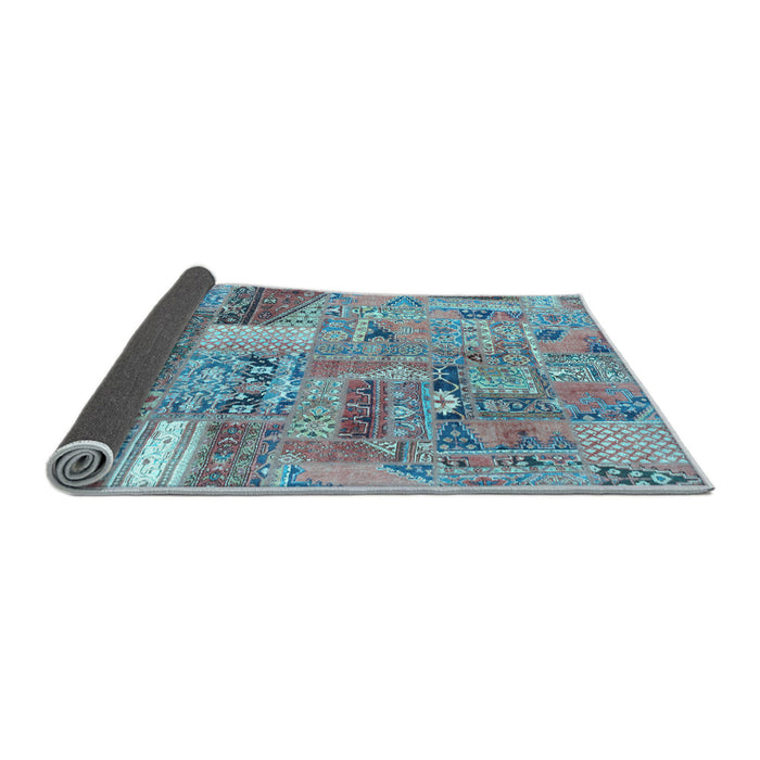 Sideview of Patchwork Light Blue Transitional Rug, abs2035lblu