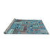 Sideview of Machine Washable Patchwork Light Blue Transitional Rug, wshabs2035lblu
