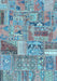 Patchwork Light Blue Transitional Rug, abs2035lblu