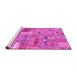 Sideview of Machine Washable Patchwork Pink Transitional Rug, wshabs2035pnk