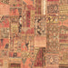 Square Patchwork Brown Transitional Rug, abs2035brn