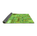 Sideview of Patchwork Green Transitional Rug, abs2035grn