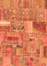 Machine Washable Patchwork Orange Transitional Area Rugs, wshabs2035org