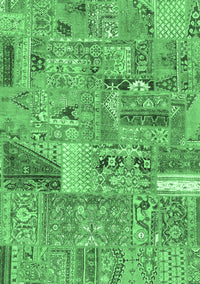 Patchwork Emerald Green Transitional Rug, abs2035emgrn