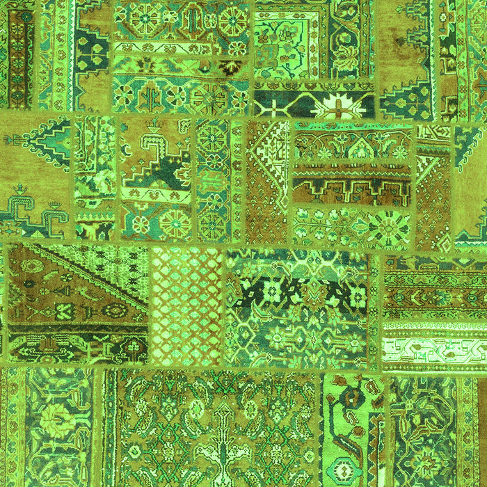 Machine Washable Patchwork Green Transitional Area Rugs, wshabs2035grn