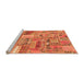 Sideview of Machine Washable Patchwork Orange Transitional Area Rugs, wshabs2035org