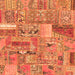 Square Patchwork Orange Transitional Rug, abs2035org