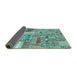 Sideview of Patchwork Turquoise Transitional Rug, abs2035turq