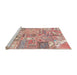 Sideview of Machine Washable Abstract Pastel Orange Rug, wshabs2036
