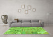 Machine Washable Patchwork Green Transitional Area Rugs in a Living Room,, wshabs2036grn