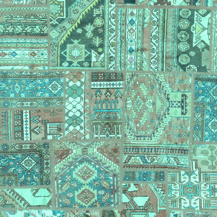Patchwork Turquoise Transitional Rug, abs2036turq