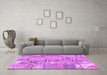 Machine Washable Patchwork Purple Transitional Area Rugs in a Living Room, wshabs2036pur