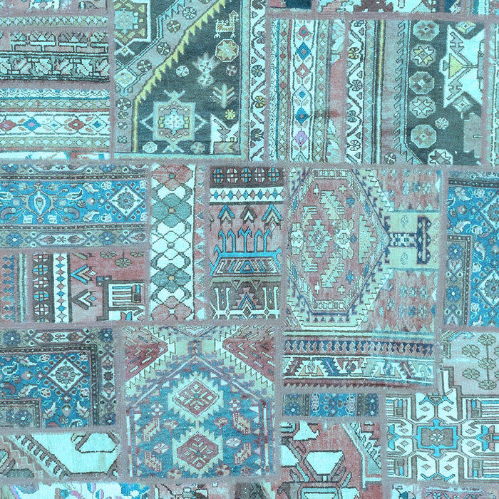 Patchwork Light Blue Transitional Rug, abs2036lblu