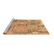 Sideview of Machine Washable Patchwork Brown Transitional Rug, wshabs2036brn